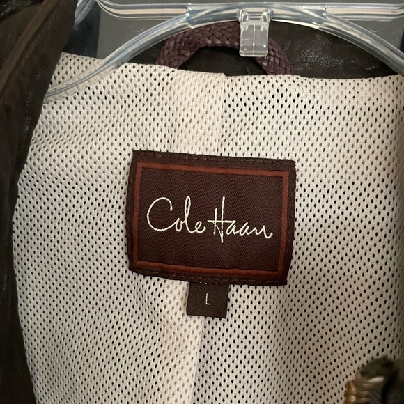 100% Genuine Lambskin Leather Moto Jacket (Men’s) by Cole Haan - Picture 9 of 9